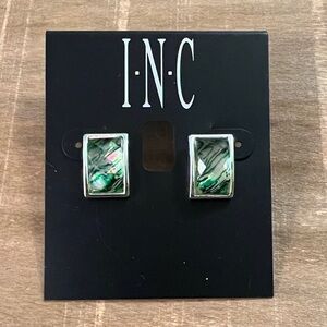 INC Green and Silver Earrings